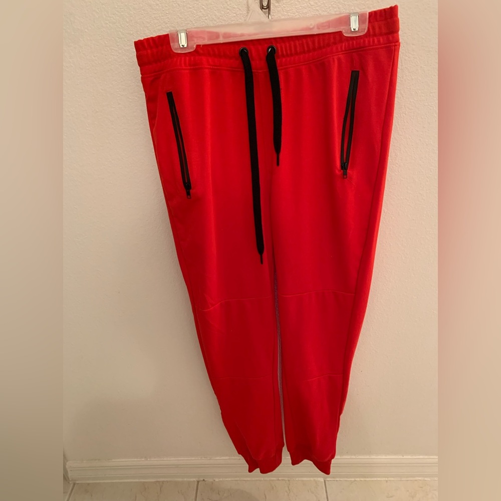 Red sweat pants